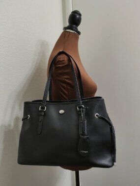 Coach Peyton Carryall Brown Side Drawstrings Saffiano Leather Tote/Bag